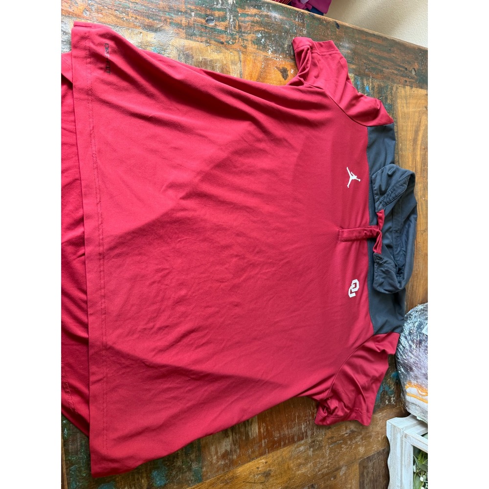 Mens Nike Jordan Oklahoma Sooners red and gray polo 2XL